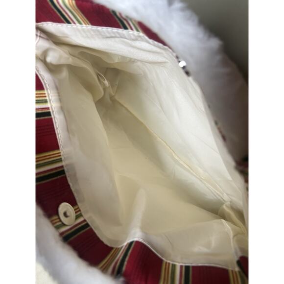 Longaberger Homestead Holiday Striped Tote Bag W/ Holiday Striped Mini Stocking - Picture 9 of 11